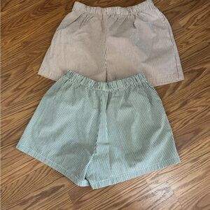 Striped Shorts Set in Black and Red